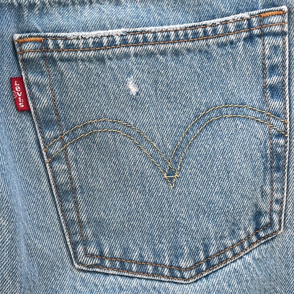 Levi's Cropped Jeans Straight Fit Blue Size Xs - Picture 5 of 16